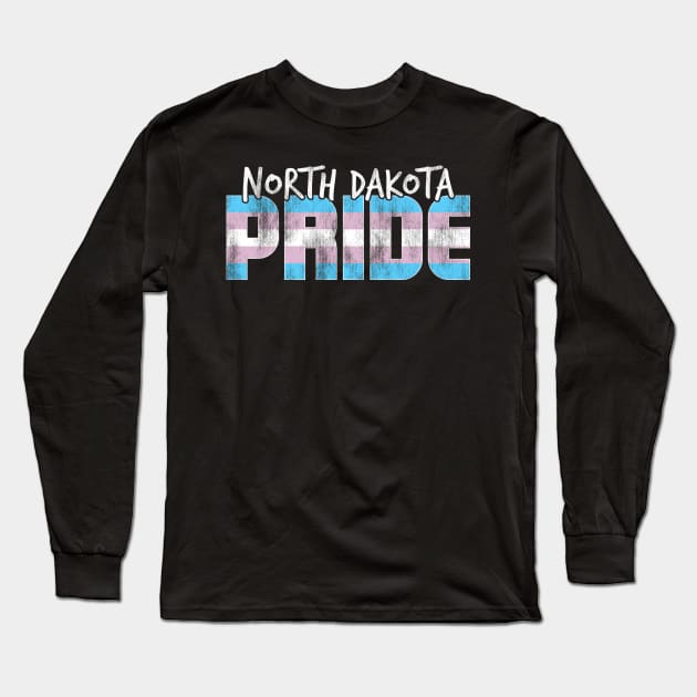 North Dakota Pride Transgender Flag Long Sleeve T-Shirt by wheedesign